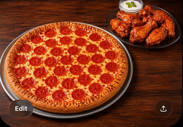 Pizza & Chicken Wings.