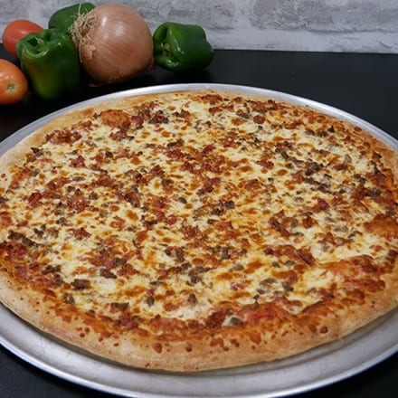 8" Bacon Double Cheeseburger Pizza.