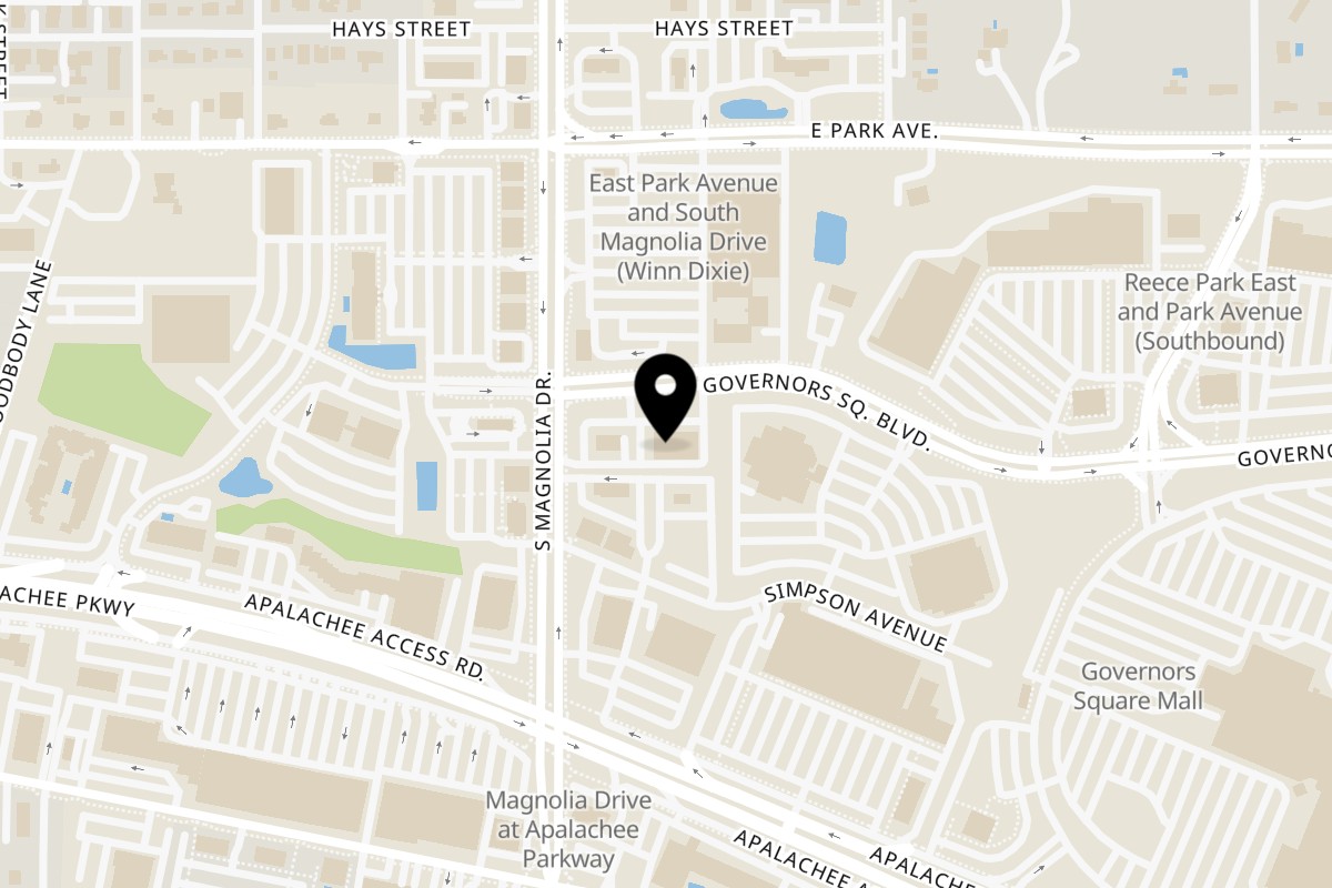 Map showing the location of Five Star Pizza Tallahassee City, FL on 1505 Governors Square Blvd Ste 2 in Tallahassee